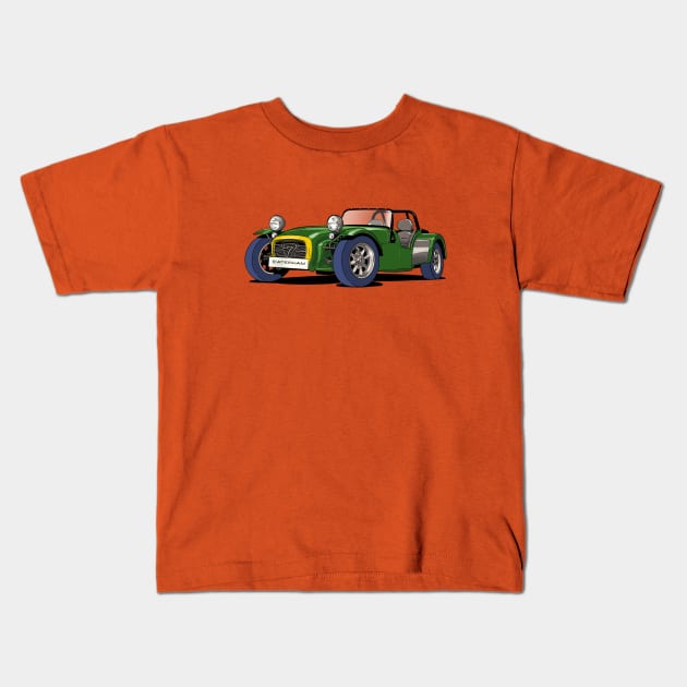 Caterham 7 in green and yellow Kids T-Shirt by Webazoot